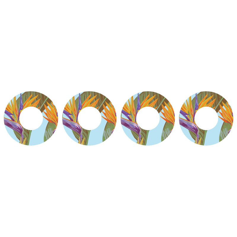 Peelz Birds of Paradise Patch  Tape Designed for the FreeStyle Libre 2 Patch Medical Tape White Smoke 4-Pack Libre