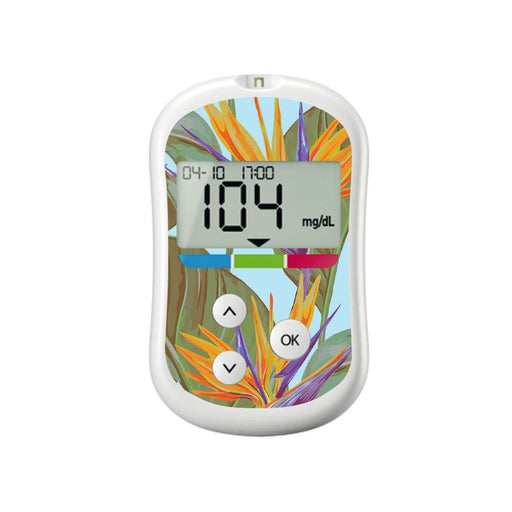 Peelz Birds of Paradise for OneTouch Verio Flex Glucometer Peelz/Stickers White Smoke