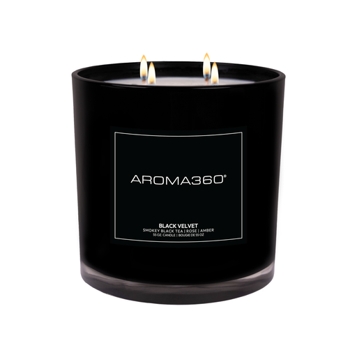 Aroma360 Black Velvet 4-Wick Candle Candle Black Black