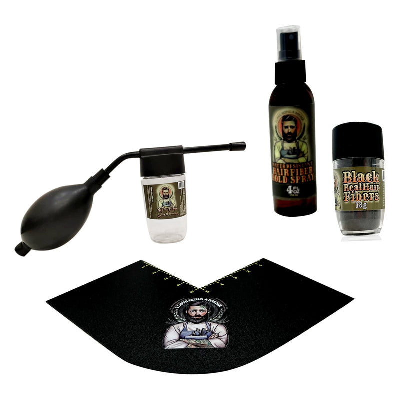 officialilovebeingabarber Real Hair Fiber Enhancement System Gray Black