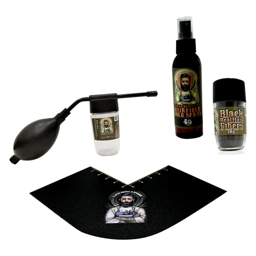 officialilovebeingabarber Real Hair Fiber Enhancement System Gray Black