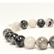 ZAQ Skin & Body Black Hair Quartz Bracelet - Energy White Smoke 6mm,8mm,10mm