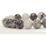 ZAQ Skin & Body Black Hair Quartz Bracelet - Energy Light Gray 6mm,8mm,10mm
