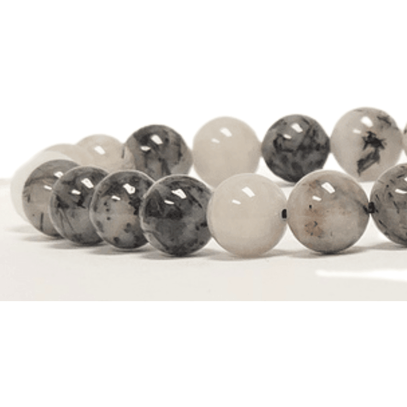 ZAQ Skin & Body Black Hair Quartz Bracelet - Energy Light Gray 6mm,8mm,10mm