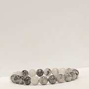 ZAQ Skin & Body Black Hair Quartz Bracelet - Energy Light Gray 6mm,8mm,10mm