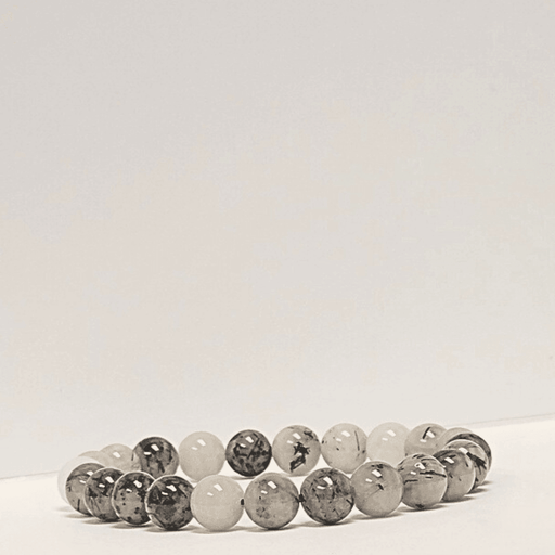 ZAQ Skin & Body Black Hair Quartz Bracelet - Energy Light Gray 6mm,8mm,10mm