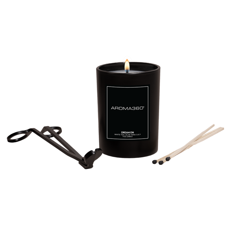 Aroma360 Dream On Single-Wick Candle Candle Black Black,White