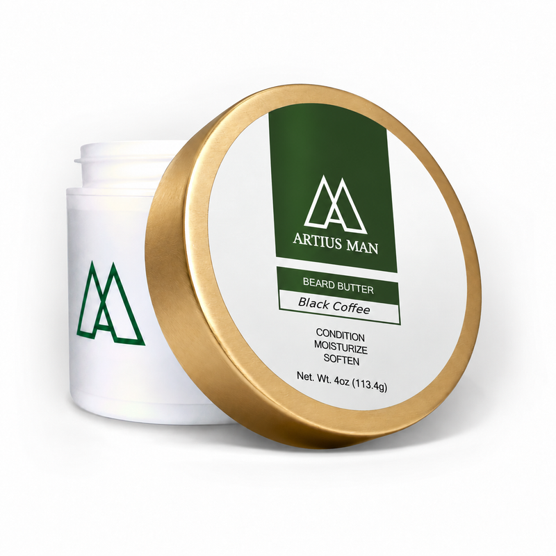 Artius Man Black Coffee Beard Butter – Bold Coffee Scent Beard Conditioner (4 oz) White Smoke