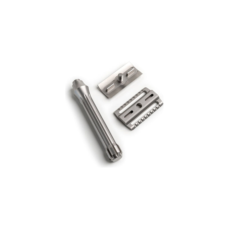 Blackland Razors Blackbird Titanium Razor Light Gray Satin / Standard / Safety Bar,Satin / Standard / Open Comb,Satin / Standard / Lite SB,Satin / Long / Safety Bar,Satin / Long / Open Comb,Satin / Long / Lite SB,Polished / Standard / Safety Bar,Polished / Standard / Open Comb,Polished / Standard / Lite SB,