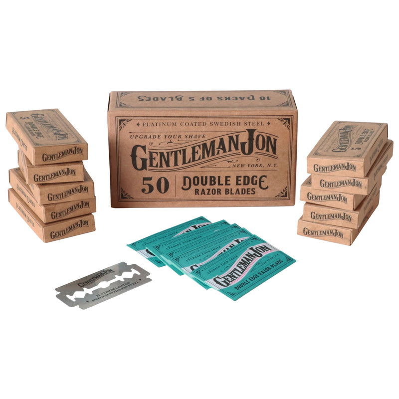 Gentleman Jon 50 Pack Gentleman Jon Platinum Double Edge Razor Blades Rosy Brown