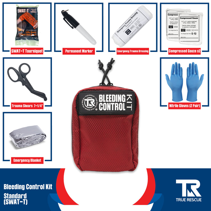 True Rescue Kit x2 with Wall Mount Dual Kit Wall Mount Package Bleeding Control Bundles Midnight Blue Standard Kit / SWAT-T Tourniquet / Orange