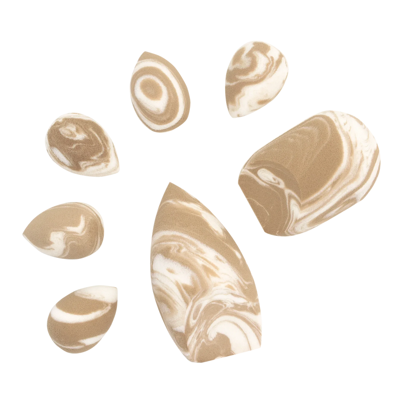 Profusion Cosmetics Blending Squad | 7-pc Beauty Sponge Set Makeup Brushes Tan