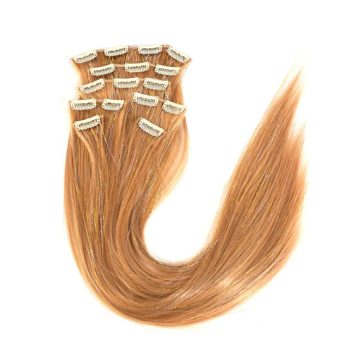 Lunautics Blonde Bombshell - 22 In Luxe Synthetic 7 Pc Full Clip-In Extension Set with Tinsel Clip-In Extensions Dark Khaki