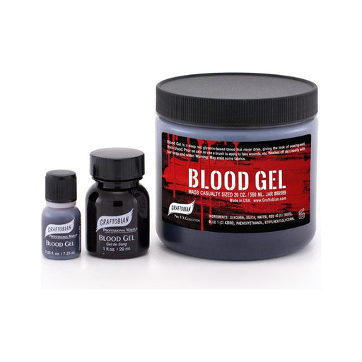 Graftobian Make-Up Company Blood Gel - Deep Red Dark Slate Gray 1/4 oz. - Deep Vein Red,1 oz. - Deep Vein Red,11 oz. Jar - Deep Vein Red, Mass Casualty Size
