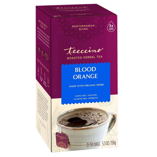 Teeccino Blood Orange Roasted Herbal Tea Herbal Tea Brown 25 tea bags