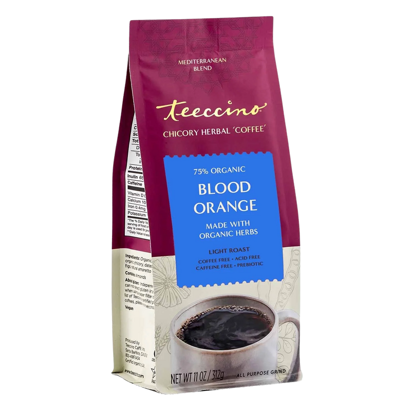 Teeccino Blood Orange Chicory Herbal Coffee Herbal Coffee Royal Blue 11 ounce ground