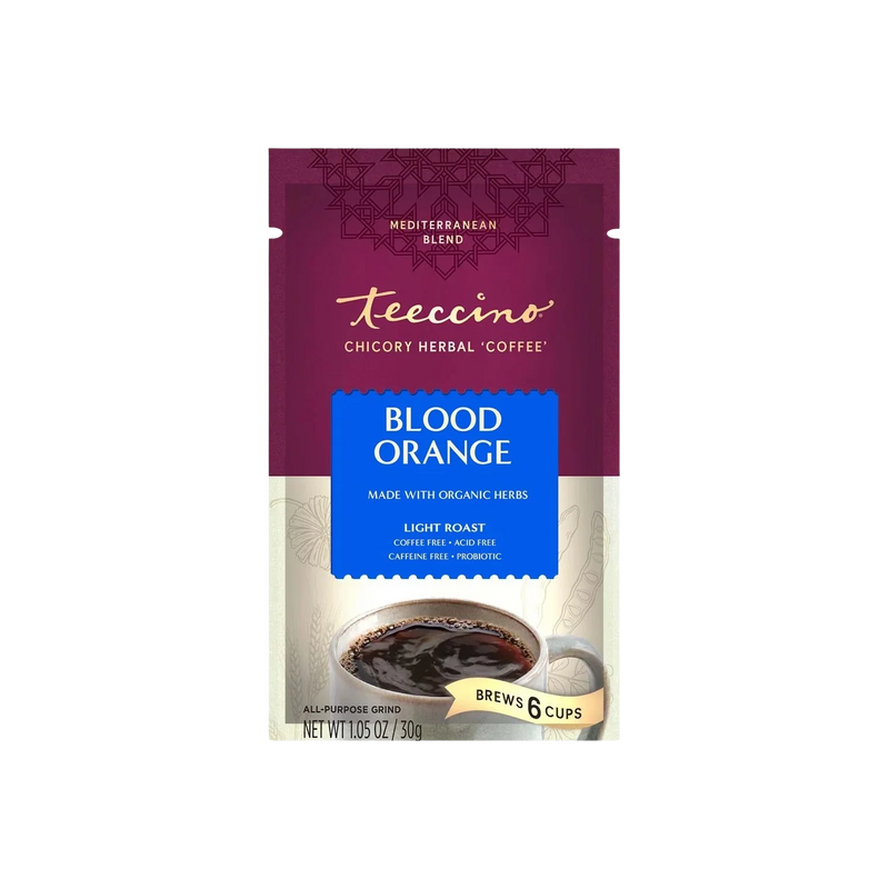 Teeccino Blood Orange Chicory Herbal Coffee Herbal Coffee Royal Blue Trial Size