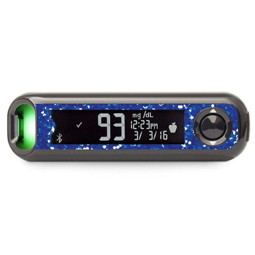 Peelz Blue Confetti Bayer Contour© Next One Glucometer Peelz/Stickers Black