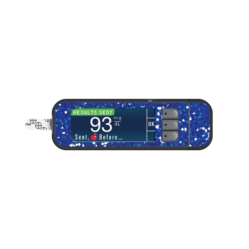 Peelz Blue Confetti for Bayer Contour Next Glucometer Peelz/Stickers White Smoke