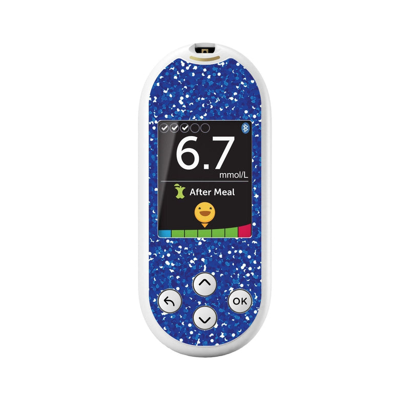 Peelz Blue Confetti for OneTouch Verio Reflect Glucometer Peelz/Stickers White Smoke