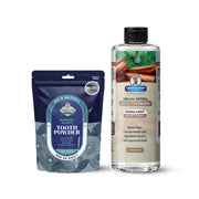 Garner's Garden Natural Mouthwash and Tooth Powder | H2O2 | Antibacterial Fluoride-Free Mouthwash White Smoke 16 oz Reduced Cinnamint Mouthwash / 2 oz Regular Tooth Powder