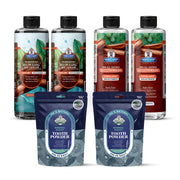 Garner's Garden 2 Pack Oral Care Package | Trio | H2O2 | Fluoride Free Packages White Smoke 2 x 16oz Regular Cinnamint Mouthwash & Oxy Pulling / 2 x 2oz Regular Tooth Powder