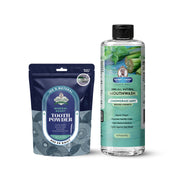 Garner's Garden Natural Mouthwash and Tooth Powder | H2O2 | Antibacterial Fluoride-Free Mouthwash White Smoke 16 oz Reduced Lemongrassmint Mouthwash / 2 oz Regular Tooth Powder