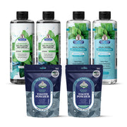 Garner's Garden 2 Pack Oral Care Package | Trio | H2O2 | Fluoride Free Packages White Smoke 2 x 16oz Reduced Peppermint Mouthwash & Oxy Pulling / 2 x 2oz Regular Tooth Powder