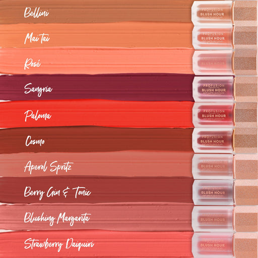 Profusion Cosmetics Blush Hour | Soft Matte Liquid Blush Face Tomato Bellini,Mai Tai,Rosé,Sangria,Paloma,Cosmo,Strawberry Daiquiri,Blushing Margarita,Berry & Gin Tonic,Aperol Spritz