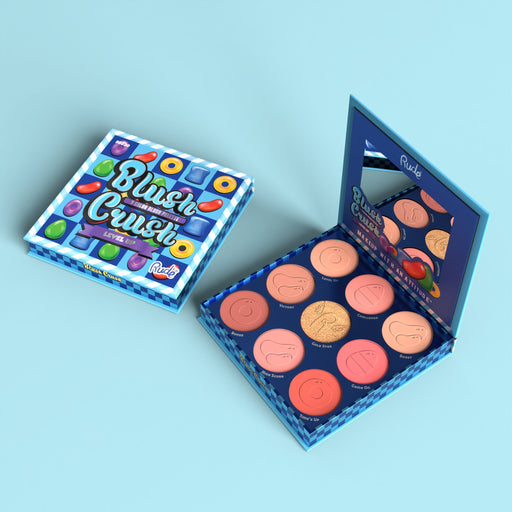 Rude Cosmetics Blush Crush 9 Color Blush Palette - Level Up Face Pale Turquoise Level Up