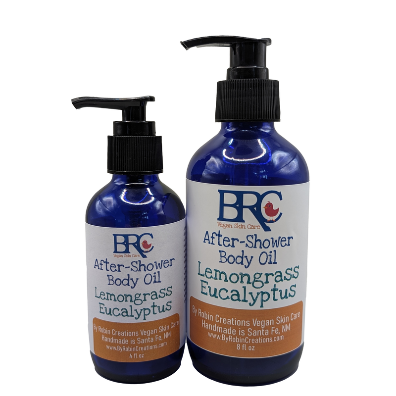 By Robin Creations Organic After-Shower Silky Body Oil Deodorant & Body Care Dark Slate Gray 4 oz Glass Pump Bottle / Lemongrass-Eucalyptus,4 oz Glass Pump Bottle / Jasmine Gardenia,4 oz Glass Pump Bottle / Relaxing Lavender,4 oz Glass Pump Bottle / Pink Grapefruit & Rose,4 oz Glass Pump Bottle / Lavender Pine,4 oz Glass Pump Bottle / Coconut Van