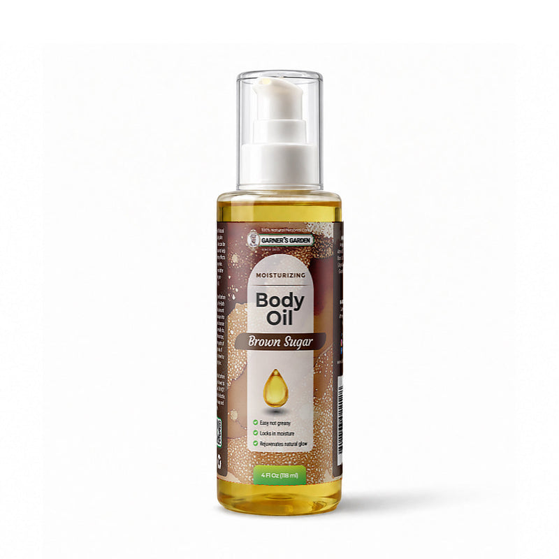 Garner's Garden Natural Body Oil - Natural Fragrance Body Oil White Smoke 4 oz Brown Sugar Body Oil