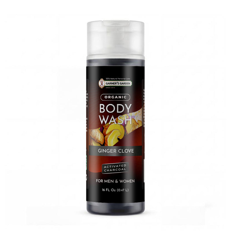 Garner's Garden Activated Charcoal Organic Body Wash Body Wash Black Ginger Clove Charcoal / 8oz (try me)