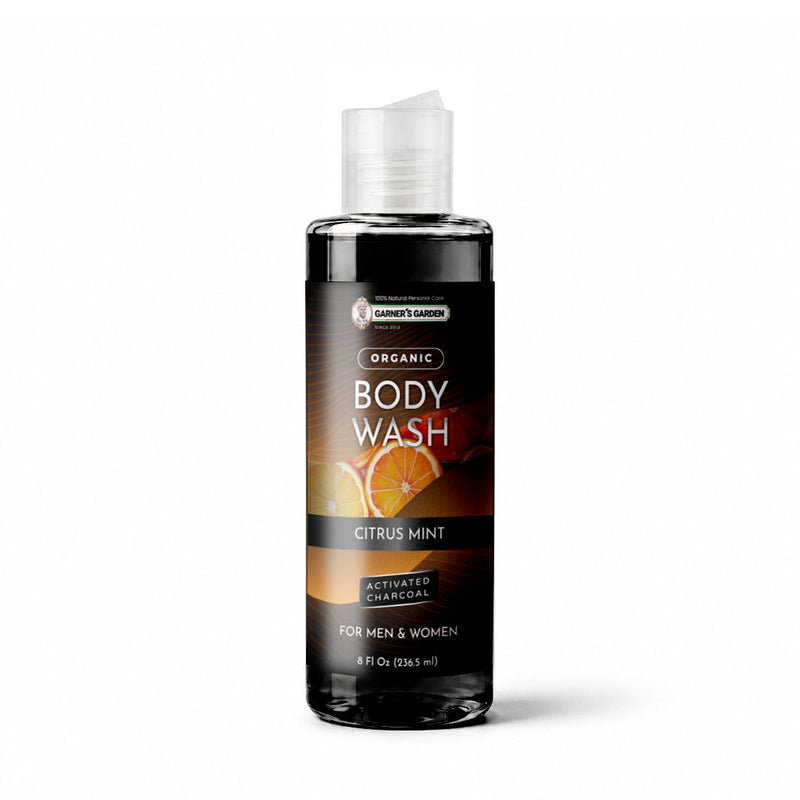Garner's Garden Activated Charcoal Organic Body Wash Body Wash White Smoke Citrus Mint Charcoal / 8oz (try me)