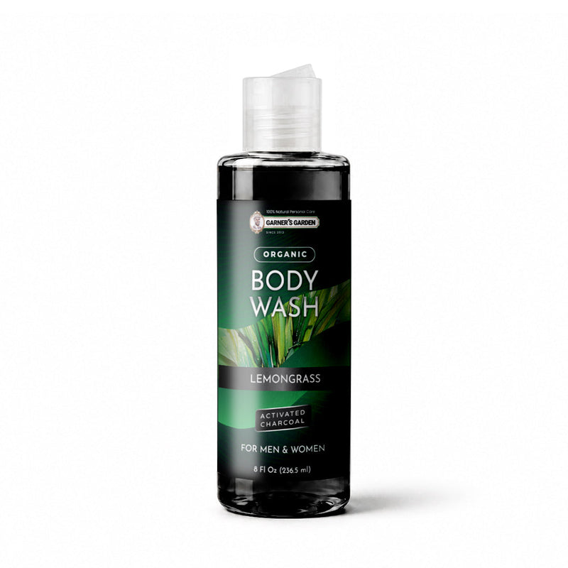Garner's Garden Activated Charcoal Organic Body Wash Body Wash White Smoke Lemongrass Charcoal / 8oz (try me)