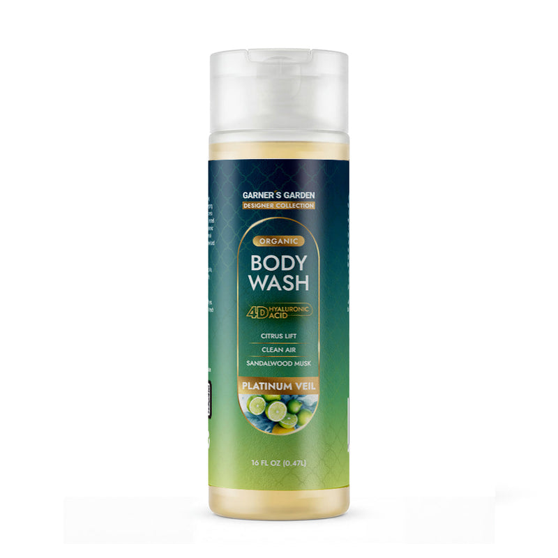 Garner's Garden 4D Hyaluronic Acid Body Wash | Organic Body Wash Lavender 4D HA Body Wash Platinum Veil / 16oz (Recommended)