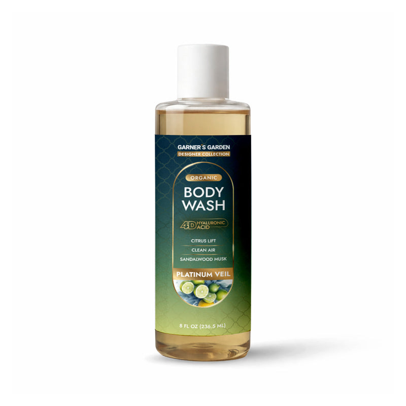 Garner's Garden 4D Hyaluronic Acid Body Wash | Organic Body Wash White Smoke 4D HA Body Wash Platinum Veil / 8 oz (try me)