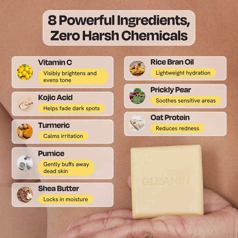 Gleamin Glow Body Bar Brightening Bar Rosy Brown