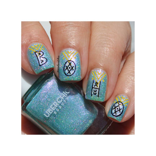 UberChic Beauty Boho Chic Alphabet Stamping Plate Rosy Brown