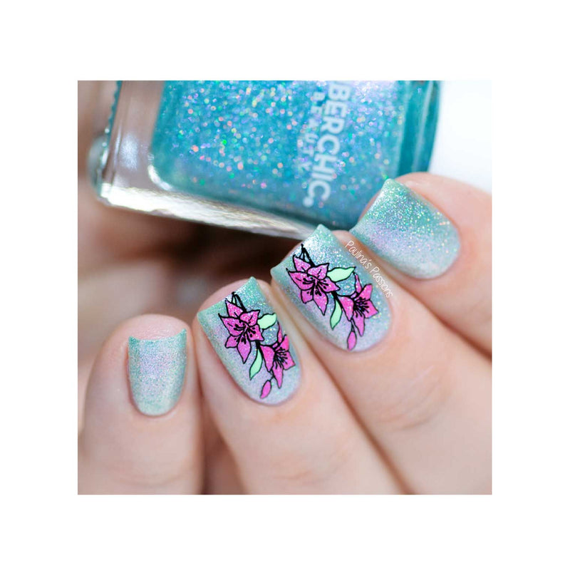 UberChic Beauty Secret Garden-02 Stamping Plate Gray