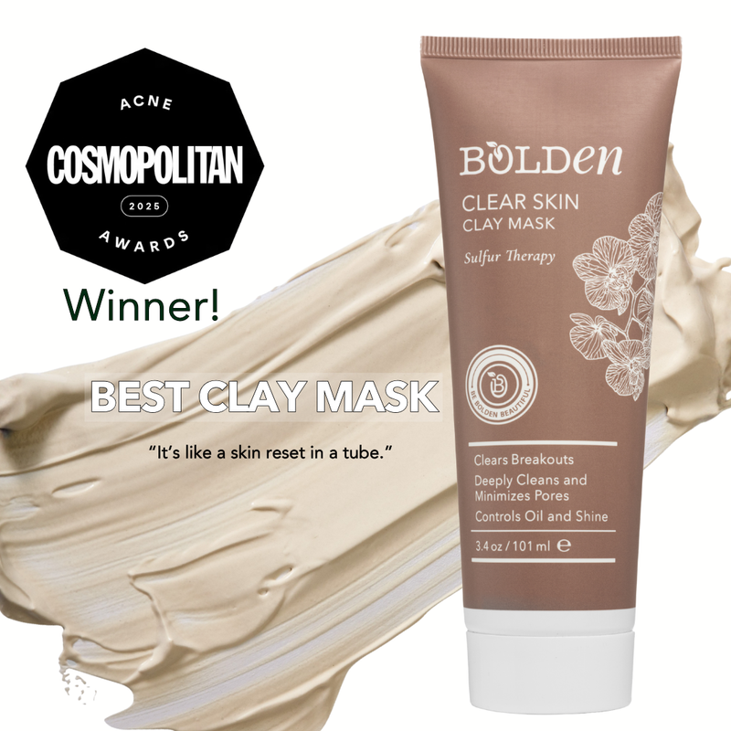 Boldenusa.com Bolden Clay Mask | Sulfur & Willow Bark Acne Treatment for Clear Skin Facial Line White Smoke