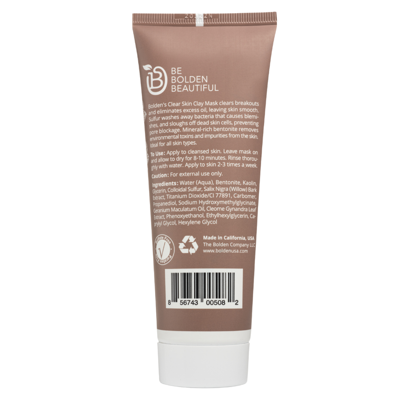 Boldenusa.com Bolden Clay Mask | Sulfur & Willow Bark Acne Treatment for Clear Skin Facial Line Rosy Brown