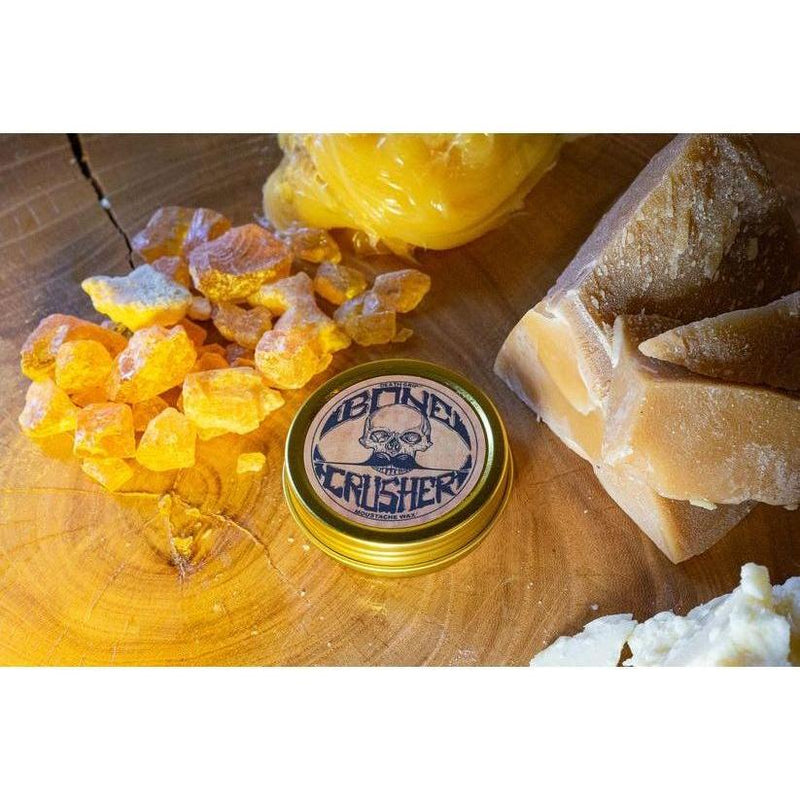 Death Grip Death Grip Bone Crusher Extra Strong & Firm Mustache Wax 1 oz Mustache Wax Dark Goldenrod