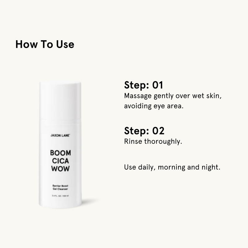 JAXON LANE Boom Cica Wow - Barrier Boost Gel Cleanser face wash White Smoke