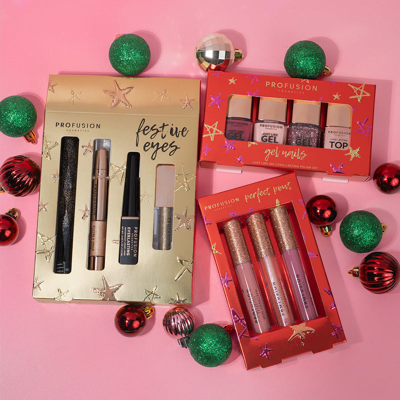 Profusion Cosmetics Crimson Gel Nails – 4-Piece Nail Polish Set with Top Coat Nail Polishes Rosy Brown