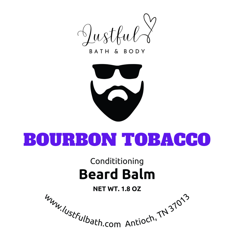 Lustful Bath, LLC LUSTFUL CONDITIONING BEARD BALM Beard Oil Blue Violet BOURBON TOBACCO