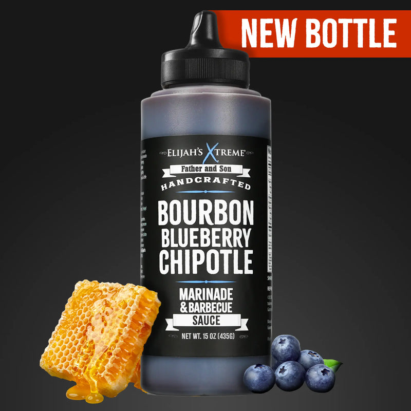 Elijah's Xtreme Bourbon Blueberry Chipotle BBQ Sauce & Marinade BBQ Sauce Black