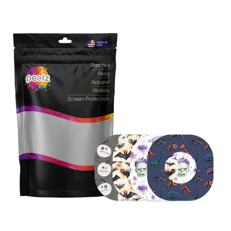 Peelz Girls Halloween Variety Dexcom G7 and Stelo Patch Tape - Pump Peelz Patch Medical Tape White Smoke 12-Pack (Set of 12 Patches),4-Pack (Set of 4 Patches)