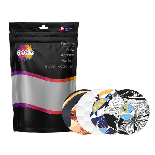 Peelz Boys Summer Variety Patch Tape Designed for the FreeStyle Libre 3 Plus & Lingo Patch Medical Tape White Smoke 12-Pack (Set of 12 Patches),4-Pack (Set of 4 Patches)