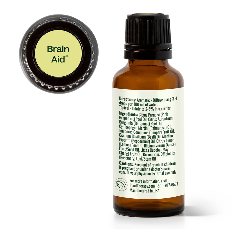 Plant Therapy Brain Aid Essential Oil Blend Essential Oil White Smoke 10 mL,30 mL
